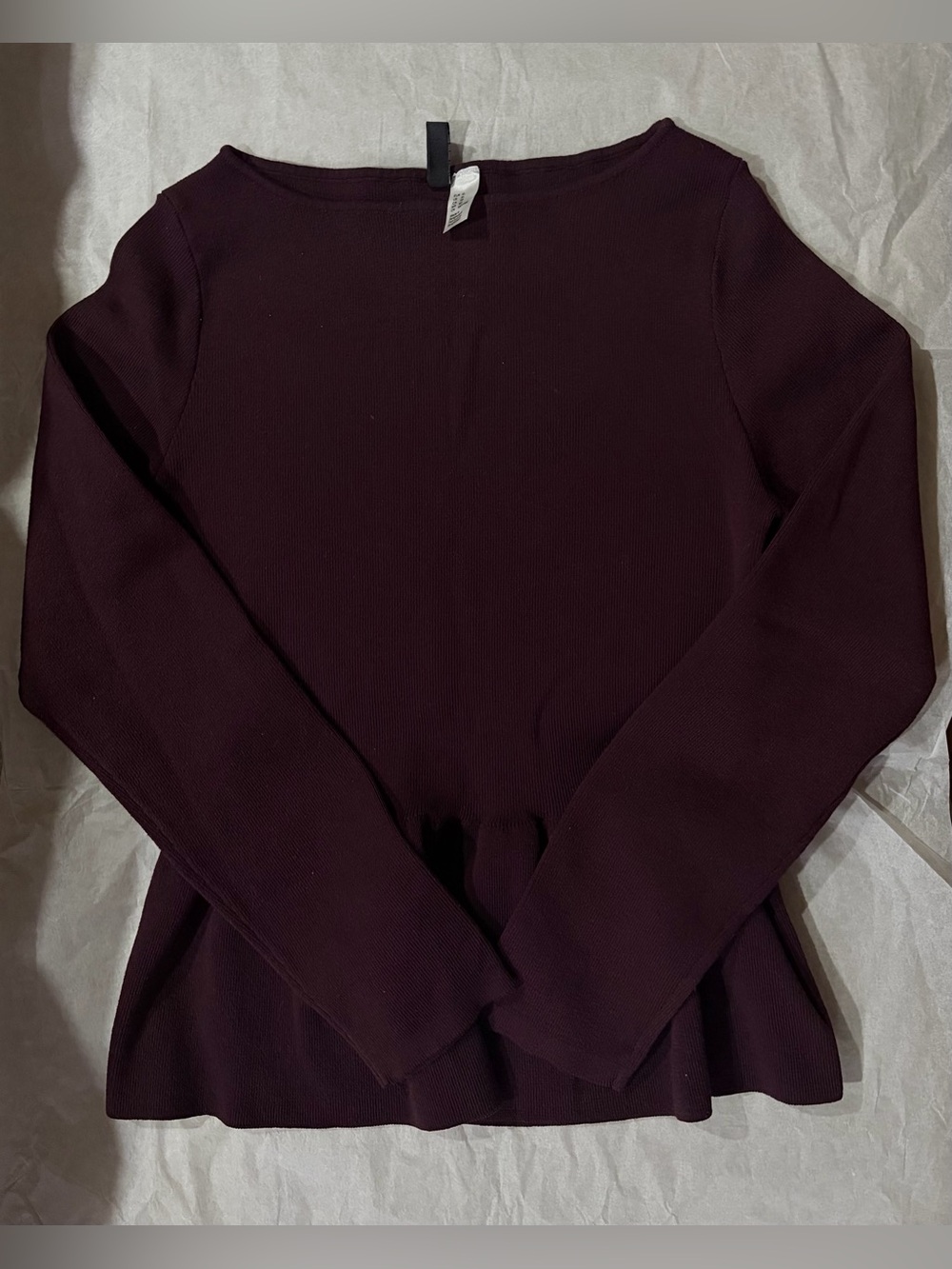 H&M Long-Sleeve Ribbed Boatneck Top